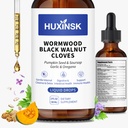 Parasite Cleanse for Humans, 21-in-1 Wormwood Black Walnut Clove Parasite Cleanse, Pumpkin Seed, Garlic, Oregano, Slippery Elm, Soursop, Gut-Friendly, Gentle Gut Cleanse & Digestive Health, 2 FL OZ