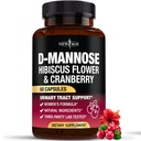 NEW AGE D-Mannose with Cranberry & Hibiscus - High Strength for Urinary Tract Health - Supplement for Women - Bladder, Liver & Microflora Support - Made in USA - Vegan, 60 Capsules