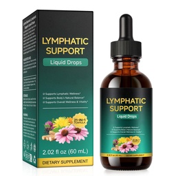 Lymphatic Drainage Drops, Support Supplement with Echinacea, Dandelion, Elderberry, Cleavers, Astragalus, Burdock & More, 2 FL OZ - Natural Lymphatic Cleanse & Immune Support