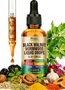 20-In-1, Black Walnut Wormwood Tincture, Wormwood Black Walnut Cleanse for Human, Rapid Gut Detox Cleanse & Digestive Health with Garlic Pumpkin Seeds Soursop Oregano, Alcohol-Free, Gut-Friendly