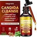 Candida Cleanse Detox with Triple-Targeting Technology, All-in-1 Synergy Formula with Caprylic Acid, Oregano, Black Walnut & Wormwood – Yeast Detox, Gut Health, Digestive & Immune Health (2 Fl Oz)