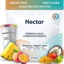 Nectar Hydration Packets - Electrolytes Powder Packets - Sugar Free & 0 Calorie - Organic Fruit Liquid Daily IV Electrolytes Powder for Dehydration Relief & Rehydration (Tropical Variety 30 Pack)