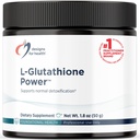 Designs for Health L-Glutathione Power 1000mg - Reduced L-Glutathione Powder Supplement to Support Normal Detoxification - Immune + Antioxidant Support - Easy Mix-in Drink Powder (50 Servings / 50g)