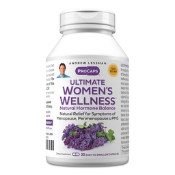 ANDREW LESSMAN Ultimate Women’s Wellness 30 Capsules - Naturally Relieves Menopause Symptoms, PMS, Perimenopause with Soy Isoflavones, EGCG, Cranberry, Indole-3-Carbinol. Easy to Swallow Capsules