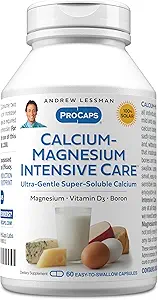 ANDREW LESSMAN Calcium Magnesium Intensive Care 250 Capsules - Bone and Skeleton Health Essentials. Easy to Swallow Capsules, Super Soluble Fine Powder. Gentle to Even The Most Sensitive Stomachs