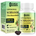 Liposomal Schisandra Berry Extract 1200mg – Stress & Adrenal Balance Supplement for Cortisol, Calm Energy & Focus – Vegan Adaptogenic Formula for Women & Men – 60 Softgels