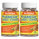 Turmeric Curcumin Gummies 500mg, with Turmeric Root Extract, Ginger Root, Black Pepper Extract, Antioxidant Support, Orange Flavor Gummies, 60 Count (Pack of 2)