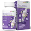 EuBone Bone Health Supplement with Calcium Magnesium Vitamin D3 K2 Supports Bone Density & Strength, Plant-Based, Gluten Free, Tablets, 60 Count