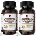 Lukaree 16-in-1 Wormwood Black Walnut Clove Cleanse for Humans – Natural Gut Detox & Digestive Health with Pumpkin Seeds Garlic Oregano Turmeric, Liposomal Tech 98% Absorption, Vegan Capsules 1155mg