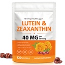 Premium Lutein 40mg with Zeaxanthin 8mg Softgels, 16-in-1 Eye Vitamins Supplement for Blue Light Protection, Dry Eye Relief, Eye Strain & Macular Health, Non-GMO Gluten Free Soy Free, 120 Softgels