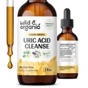 Wild & Organic Uric Acid Cleanse Drops - Tart Cherry, Turmeric, Chanca Piedra Stone Breaker Complex for Kidney Cleanse - Uric Acid Support Supplement - Vegan, Sugar & Alcohol-Free Tincture - 2 oz