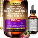 Liposomal Wormwood Black Walnut Clove Parasite Cleanse for Humans Drops Liquid, 1500mg Gentle Gut Cleanse & Digestive Health with Berberine HCl,Garlic ,Pumpkin Seed ,Milk Thistle ,Oregano Tincture