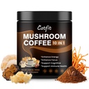 Catfit Instant Mushroom Coffee Powder, 10-in-1 Adaptogen Blend with Lion's Mane, Chaga & Cordyceps for Energy, Focus, Gut Health & Immune Support - 160g, 50 Servings