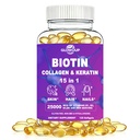 Biotin for Hair Growth Women Men, Biotin Collagen Keratin Supplements with Hyaluronic Acid, B Complex Vitamins & Bamboo Extract MSM, Supports Hair, Skin, Nail Health | Gluten & GMO Free, 60-Day Supply
