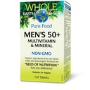 Natural Factors Whole Earth & Sea Men's 50+ Multivitamin & Mineral - Daily Nutritional Support Multivitamin - Supports Brain Health & Immune System Function - Vegan - 120 Tablets (60 Servings)