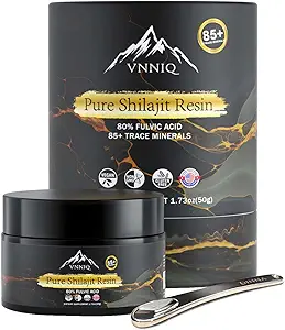 Organic Shilajit for Men Energy Supplement: Pure Shilajit Resin Evoke The Primal Vitality for Your Hubby - Lab Verified 80% Fulvic Acid and 85+ Trace Minerals 600mg