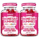 Magnesium Glycinate Gummies for Kids & Adults Melatonin Free Calm Magnesium Gummies with Citrate, Malate, B6, D3, Calcium & L-Theanine for Sleep Relaxation, Bone & Muscle Magnesium for Kids 2 Packs