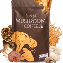 Bunkell Mushroom Coffee, Instant Coffee Blend with 6 Adaptogenic Mushrooms (Lion's Mane, Reishi, Cordyceps, Shiitake, King Trumpet & Turkey Tail) for Energy, Digestion & Immune Support, 30 Servings