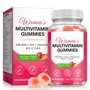 Gummy Vitamins, Women’s Multivitamin with Vitamin A, C, E and B, B12, all 20+ vitamins, for Skin Health & Immune Health Support, Strawberry Flavor, Gelatin-Free, Gluten-Free, Vegan & Non-GMO,60 Count
