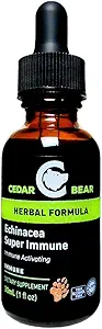 Cedar Bear Echinacea Super Immune Blend a Liquid Herbal Supplement That Boosts Your Immune System to Help Maintain White Blood Cell Activity and Other Immune Functions 1 Fl Oz