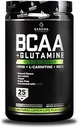 SASCHA FITNESS BCAA 4:1:1 + Glutamine,HMB,L-Carnitine,HICA | Powerful and Instant Powder Blend with Branched Chain Amino Acids (BCAAs) for Pre, Intra and Post-Workout |Natural Lemon Lime Flavor,362.5g