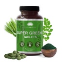 SAPTAMVEDA Premium Supergreen 120 Tablets | Natural Multivitamin |Contains Moringa, Wheatgrass, Spirulina & Barely Grass