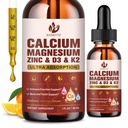 (2 Pack) Calcium Magnesium Zinc Liquid Drops for Women and Men - Bone & Teeth, Immune Support, Calcium Citrate 1200mg with Vitamin D3 Liquid Drops for Adults, Sugar Free, Vegan, Orange Flavor
