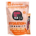 Advanced x Kung Fu Tea Hydration Electrolyte Travel Sticks with B Vitamins – Zero Sugar, Low Calorie, Caffeine Free, Keto Friendly Drink Mix - (12 Servings, Peach Oolong)