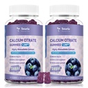 2 Pack Calcium Citrate Gummies 1200 mg - Calcium Supplements for Women with Vitamin D3 & K2,Magnesium,Zinc - Sugar Free Calcium Gummies for Bone & Teeth & Immune Support- Blueberry Flavor