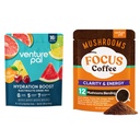 Venture Pal Mushroom Coffee & Electrolyte Powder Bundle – 12 Adaptogenic Mushrooms with Probiotics + Sugar-Free Hydration Mix for Energy, Focus, Immunity & Recovery | Vegan & Keto Friendly
