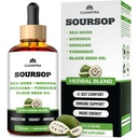 Soursop Bitters Liquid Herbal Tonic – 10-in-1 Detox Drops with Moringa, Turmeric, Oregano, Sea Moss & Black Seed Oil – 2oz