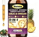 20-in-1 Wormwood Black Walnut Parasite Cleanse for Humans | Pumpkin Seed, Garlic & Oregano | Digestive & Intestinal Health Support | Immune System Booster | Gentle Internal Cleanse & Detox | 2 OZ
