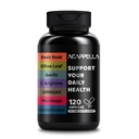 ACAPPELLA Moringa Capsules with Beet Root Capsule Olive Leaf Garlic L-Arginine Omega 3 Nattokinase Supplement - 120 Count