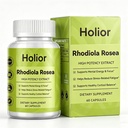 Holior Rhodiola Rosea Extract with Salidroside, | Non-GMO Adaptogen Capsules for Performance, 60 Capsules