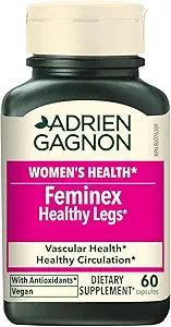 Adrien Gagnon - Feminex Healthy Legs 60 Capsules, Circulation and Vein Support for Healthy Legs, Blood Flow Supplement with Horse Chestnut Extract for Varicose Veins Treatment