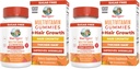 MARYRUTH'S Multivitamin + Hair Growth Gummies | with Lustriva® | Biotin 10000mcg | B Vitamins | Formulated for Thicker Hair, Wrinkles, Fine Lines, Skin Care | Ages 18+ | 30 Servings (Pack of 2)