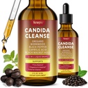 Candida Support with Triple-Targeting Technology, All-in-1 Synergy Formula with Caprylic Acid, Oregano, Black Walnut & Wormwood – Gut Health, Digestive & Immune Support Drops (2 Fl Oz) (2)