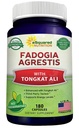aSquared Nutrition Fadogia Agrestis 600mg and Tongkat Ali 400mg Supplement (180 Capsules) - Fadogia Agrestis Extract & Powder Complex Pills for Men & Women