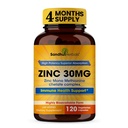 SANDHUHERBALS Zinc 30mg Capsules for Men & Women | 120 Count (Pack of 1) | Zinc Supplements for Immune & Antioxidant Support | Zink 30 mg Supplement Supports Skin Health