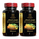 Calcium Magnesium Vitamin D & Boron – Optimized Formula for Enhanced Absorption - Energy Production, and Support Nerves System, Citrate for Muscles - 2 Bottles 200 Capsules