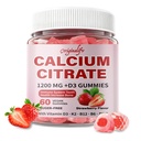 6-in-1 Calcium Gummies 1200 mg with Vitamin D3, K2, Pack of 1 | High Absorption B6,B12 & Zinc, Bone Density & Hormonal Support, Sugar-Free Vegan, Natural Strawberry Flavor