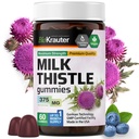 BIO KRAUTER® Milk Thistle Supplement for Liver Cleanse & Detox - Vegan Milk Thistle Extract for Men & Women, Сontains Silymarin - 60 Liver Support Gummies, Blueberry Flavor - Non-GMO