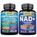 Cortisol & NAD+ Support Bundle – 20-in-1 Calm, Clarity, and Cellular Energy Complex with Magnesium, Ashwagandha, L-Theanine, GABA, Liposomal NAD, Niacinamide, Lion’s Mane, and B Vitamins
