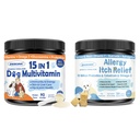Dog Multivitamin Powder with Glucosamine, Dog Allergy Relief Chews