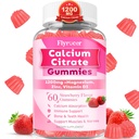 Chewable Calcium Citrate Gummies Calcium Supplement for Women & Men | For Bone, Muscle, Teeth, Immune Support, High Absorption Calcium, Sugar Free, Strawberry Flavor, 60 Count