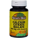 Nature's Blend Calcium Citrate Malate 500 mg Tabs, Unflavored, 60 Count