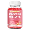 Calcium Citrate Gummies,Chewable Calcium Supplement with Vitamin D3 & K2,Magnesium,Zinc,Support Immune,for Men & Women,No Sugar,Strawberry Flavor,60 Count