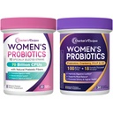 Doctor's Recipes Women's Probiotics Duo, 28 Combined Strains with Organic Prebiotics, Cranberry, P-5-P & Vitamin C, for Comprehensive Vaginal, Digestive & Urinary Tract Health, 60 Vegan Capsules