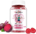 Beet Root Gummies - Beets Chewables for Heart & Circulation Support Nitric Oxide Energy Boost, Sugar Free Beet Gummies Supplement for Blood Pressure with Vitamin C D B12 Grapeseed Coenzyme Q10 60ct