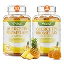 Quercetin Gummies 500mg with Bromelain, Vitamin C, D3 & Zinc – Sugar Free Immune Support Supplement – Pineapple Enzyme Antioxidant Complex, 120 Gummies (2 Pack, 60 Servings)
